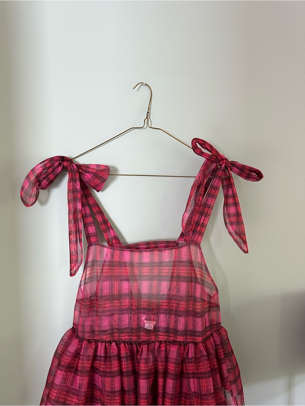 NWT KIMCHI BLUE Urban Outfitters Sheer Plaid Dress - Picture 2 of 6
